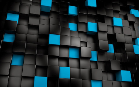 Cubos negros y azules
