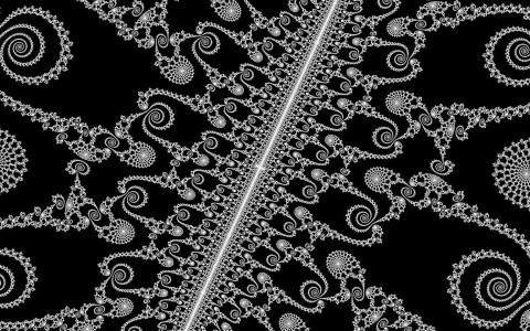 Fractal de espirales blanco y negro