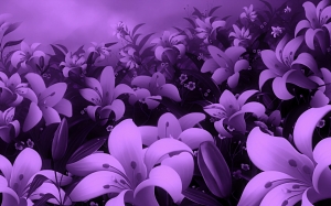Flores púrpura en 3D