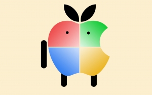Apple logo con colores de windows